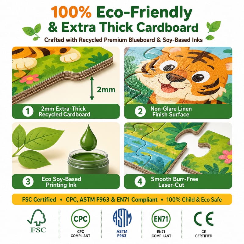 Jungle Animal Paper Puzzle Set printing detail