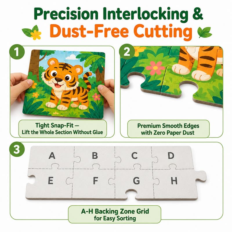 Jungle Animal Paper Puzzle Set size and dimensions