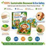 Jungle Animal Wooden Puzzle Set printing detail