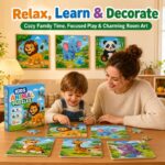 Kids Animal Paper Puzzle Set completed puzzle view
