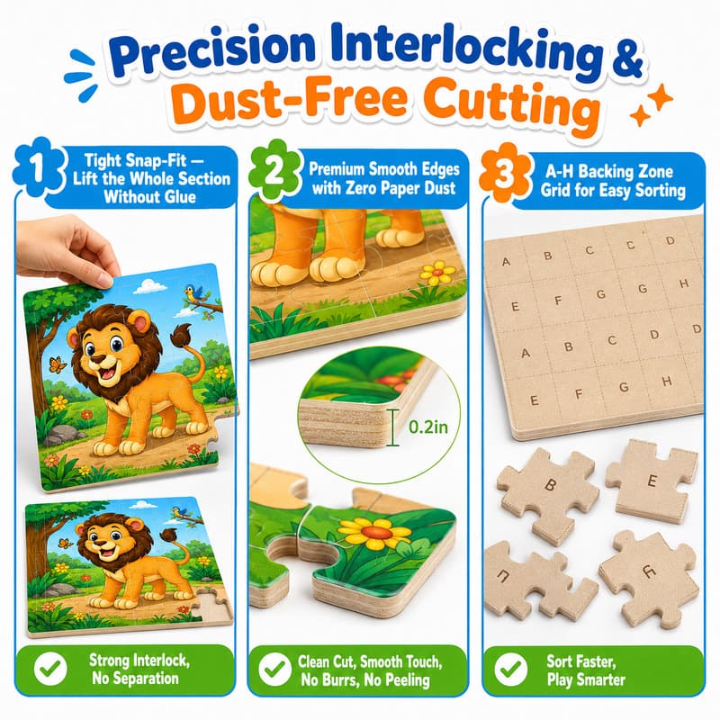 Kids Animal Paper Puzzle Set size and dimensions