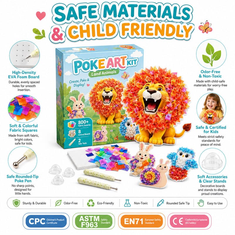 Land Animals Poke Art Kit tools and accessories detail