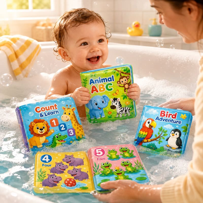 Custom Learning Themes Color Changing Bath Books – Waterproof Collection custom artwork and logo detail