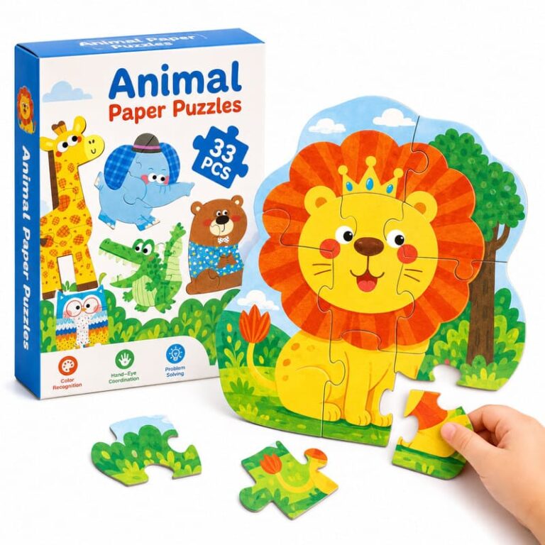 Lion Shaped Animal Paper Puzzle product image