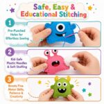 Little Monsters Felt Sewing Kit size and dimensions