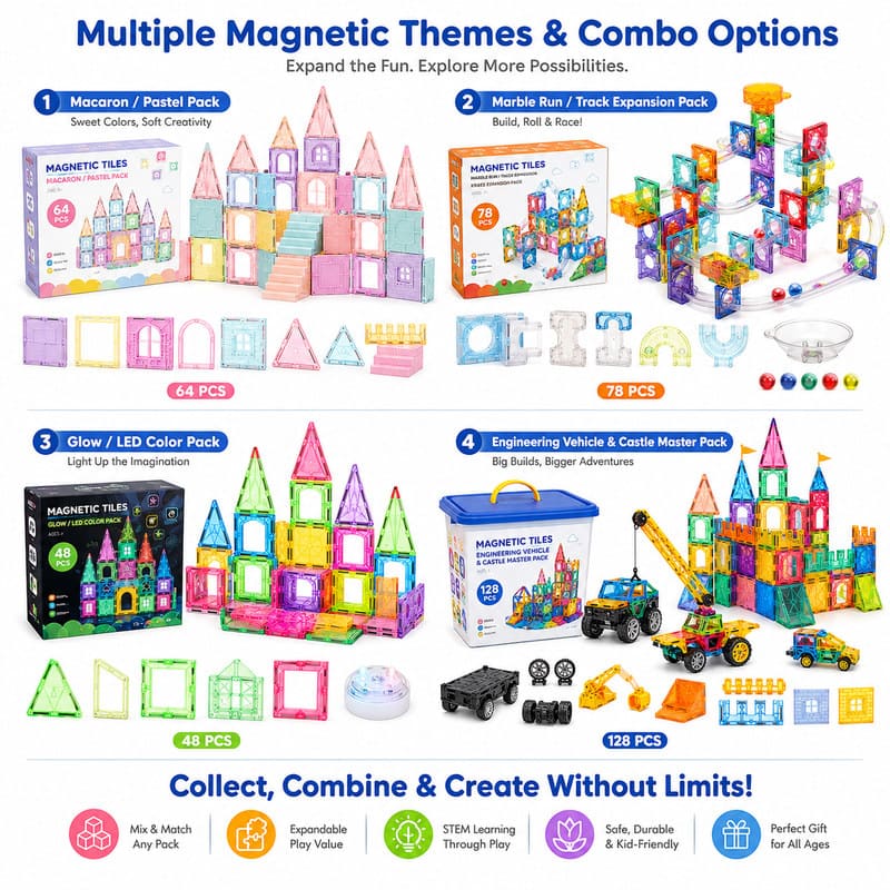 Magnetic Castle Tiles Building Set custom artwork detail