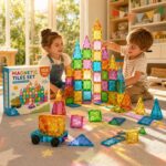 Magnetic City Tiles Building Set completed puzzle view