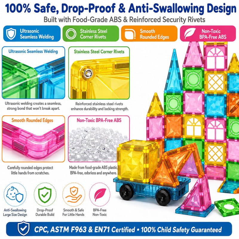 Magnetic City Tiles Building Set printing detail