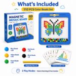 Magnetic Mosaic Pattern Board Set puzzle pieces and layout view