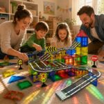 Magnetic Road Tiles Playset completed puzzle view