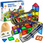 Magnetic Road Tiles Playset front view