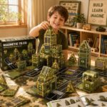 Military Base Magnetic Tiles Set completed puzzle view