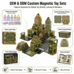 Military Base Magnetic Tiles Set board and material detail