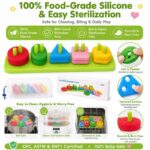 Montessori Silicone Shape Stacking Toy color and texture detail