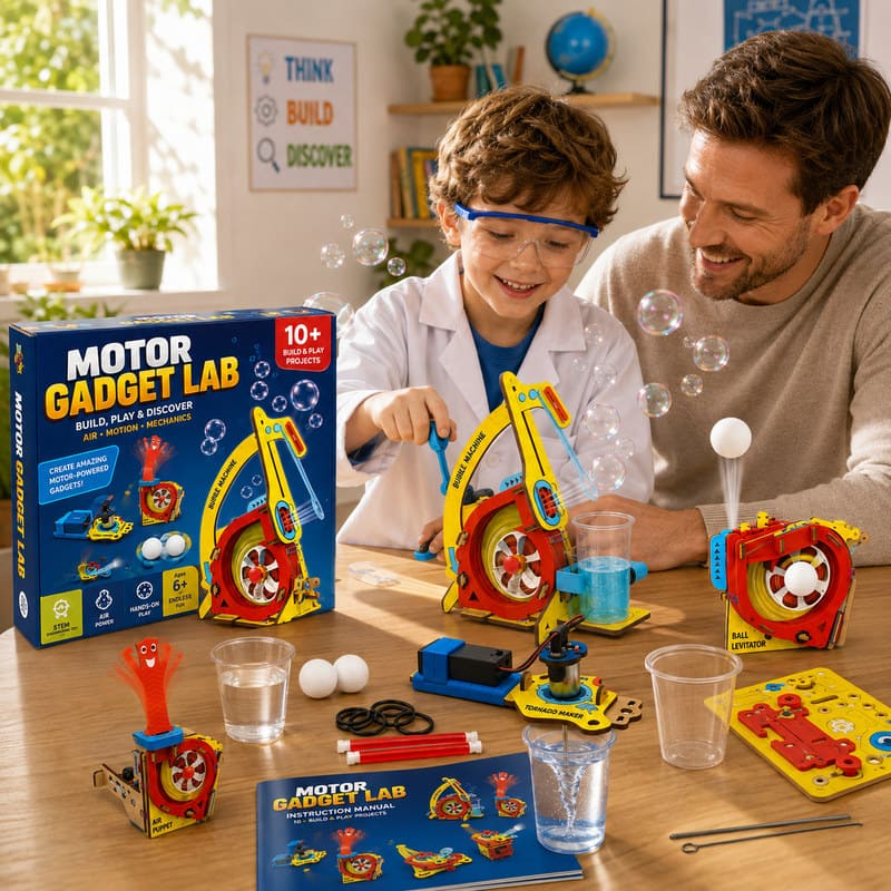 Motor Gadget Engineering Science Kit completed puzzle view