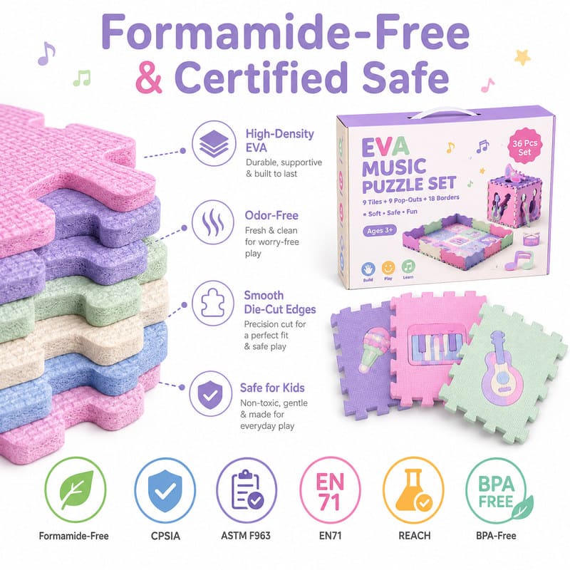 Music Theme EVA Foam Puzzle Set printing detail