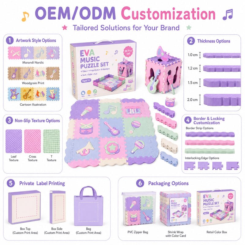 Music Theme EVA Foam Puzzle Set board and material detail