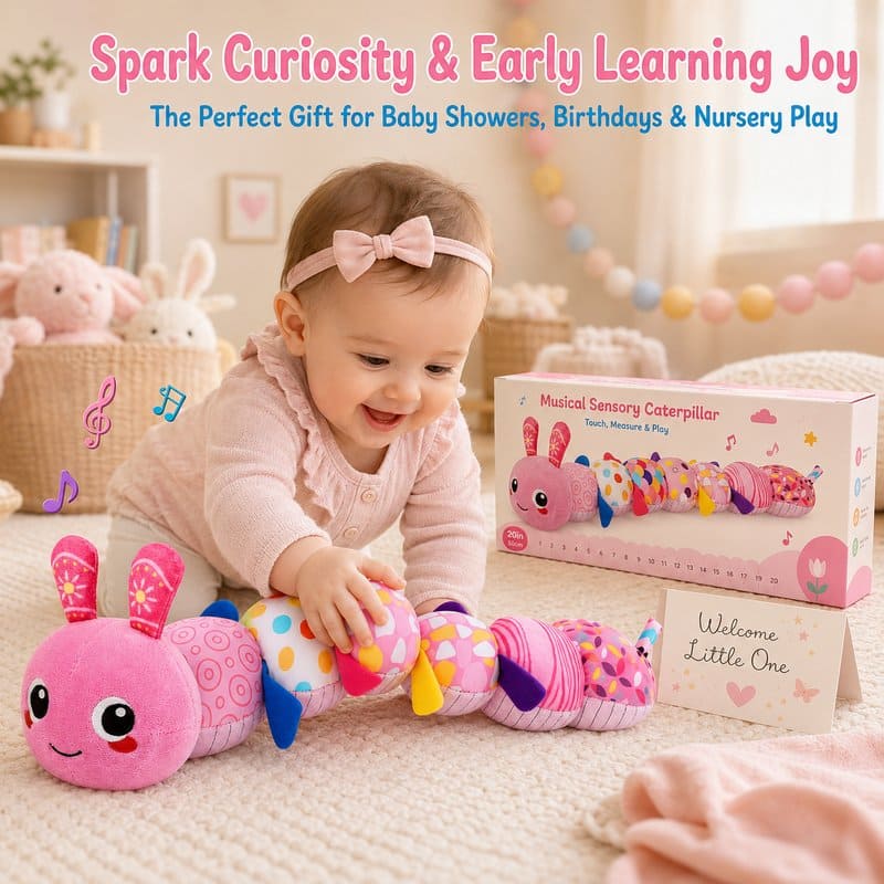 Musical Sensory Caterpillar Toy finished project example