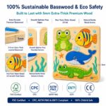 Ocean Animal Wooden Puzzle Board printing detail