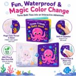 Custom Ocean Friends Color Changing Bath Book – Waterproof Soft Book size and dimensions