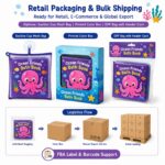 Custom Ocean Friends Color Changing Bath Book – Waterproof Soft Book edge and construction detail