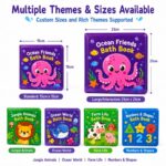 Custom Ocean Friends Color Changing Bath Book – Waterproof Soft Book printing and page design detail