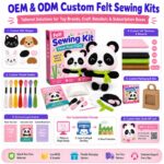 Panda Plush Felt Sewing Kit yarn and material detail