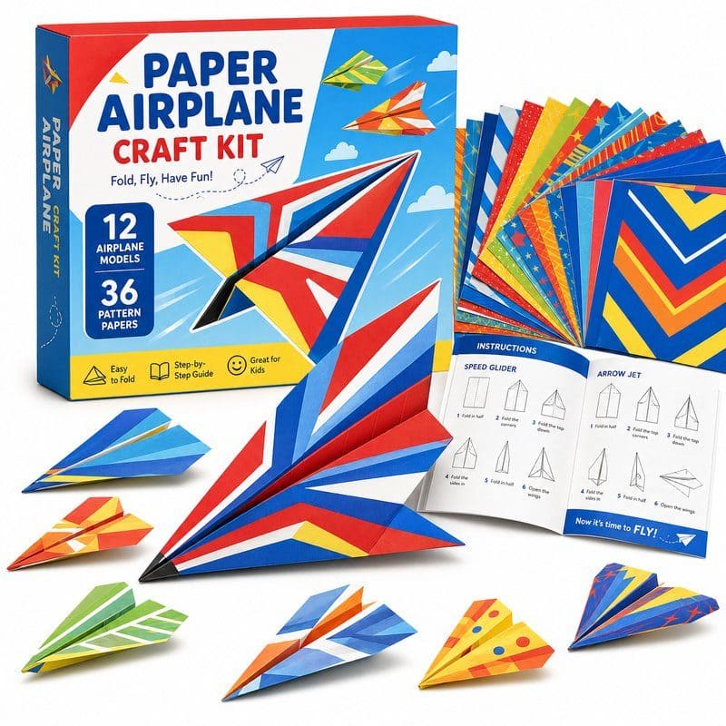 Paper Airplane Craft Kit front view