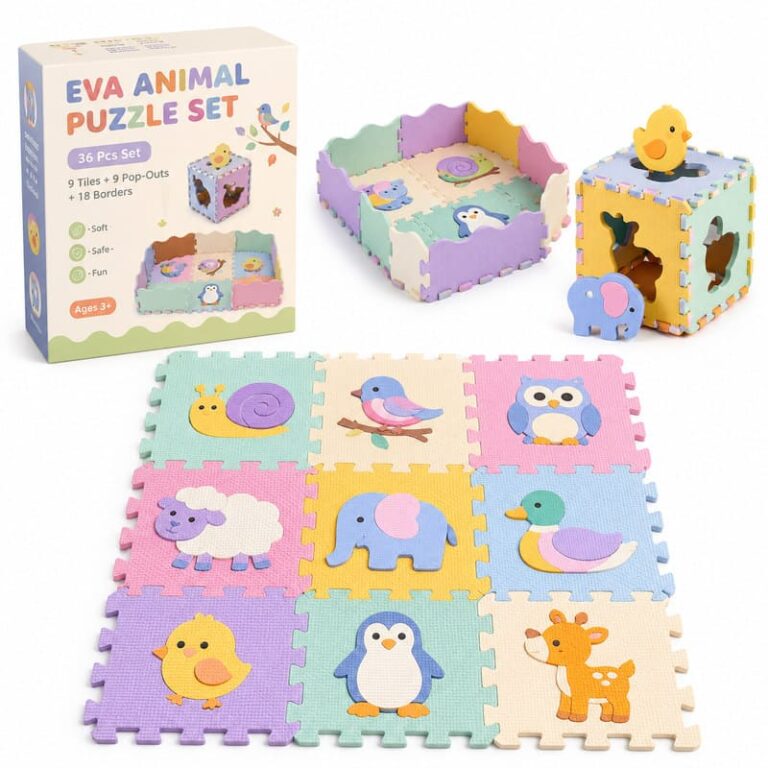 Pastel Animal EVA Foam Puzzle Mat & Playpen Set product image