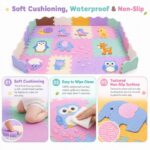 Pastel Animal EVA Foam Puzzle Mat & Playpen Set size and dimensions