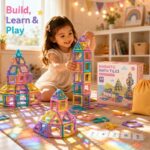 Pastel Mini Magnetic Tiles Set completed puzzle view