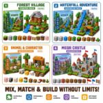 Pixel World Magnetic Building Blocks Set custom artwork detail
