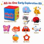 Plush Discovery Cube Sensory Toy Set kit contents view