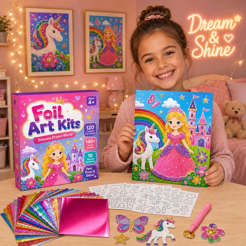 Princess Castle Foil Art Kit finished craft example
