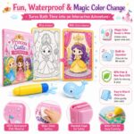 Custom Princess Castle Magic Bath Book Set – Color-Changing Bath Play size and dimensions