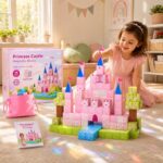Princess Castle Magnetic Blocks Set completed puzzle view