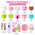 Princess Castle Magnetic Blocks Set puzzle pieces and layout view