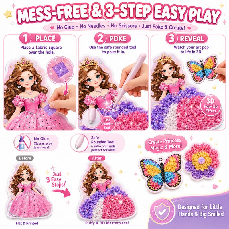 Princess Castle Poke Art Kit size and dimensions