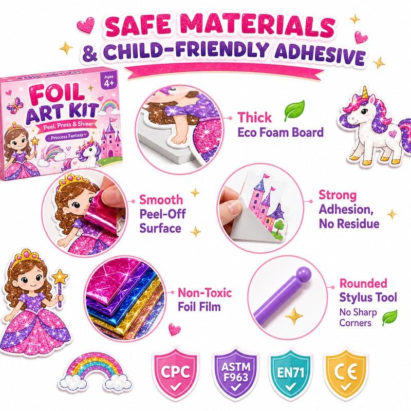 Princess Fantasy Foil Art Kit tools and accessories detail