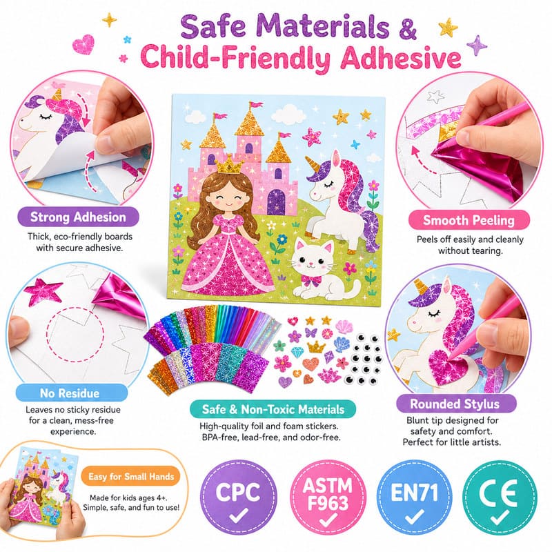 Princess Mermaid Foil Art Kit tools and accessories detail
