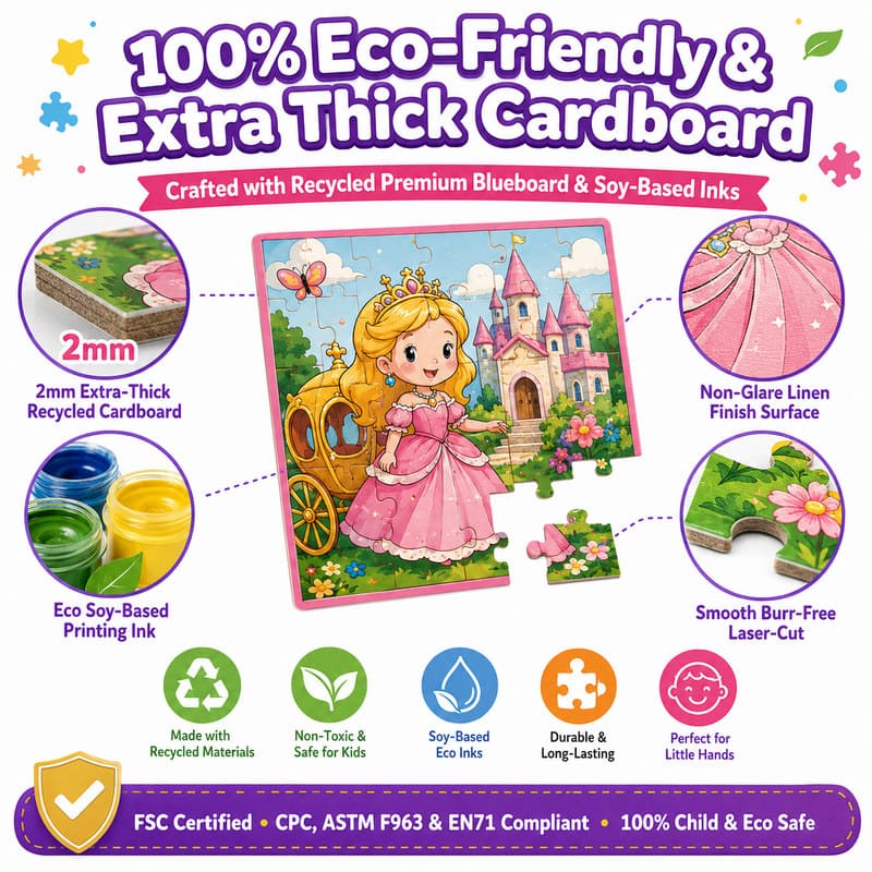 Princess Paper Puzzle Set printing detail