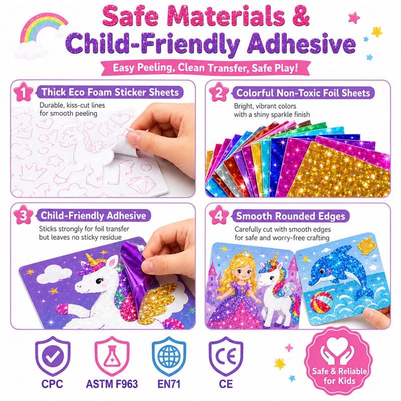 Princess Unicorn Foil Art Kit tools and accessories detail