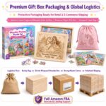 Princess & Unicorn Wooden Jigsaw Puzzle Set piece shape detail
