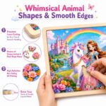 Princess & Unicorn Wooden Jigsaw Puzzle Set size and dimensions