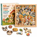 Puppy Wooden Puzzle Board front view