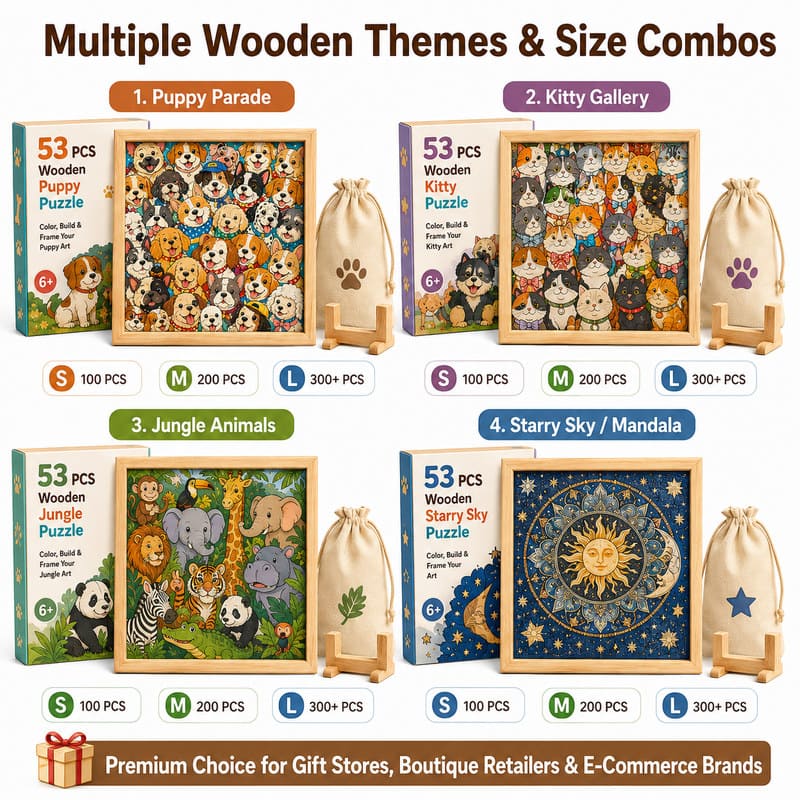 Puppy Wooden Puzzle Board custom artwork detail