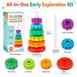 Rainbow Gear Stacking Sensory Toy kit contents view