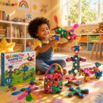 Rainbow Magnetic Sticks Creator Set completed puzzle view