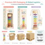 Rainbow Rain Stick Sensory Toy kit contents view