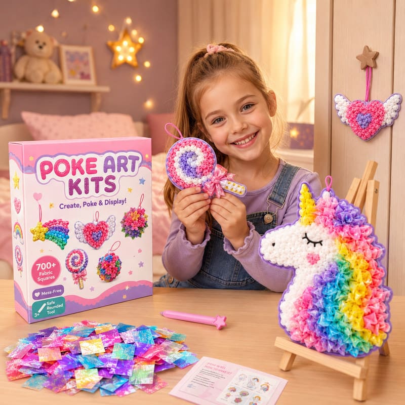 Rainbow Unicorn Poke Art Kit size and dimensions